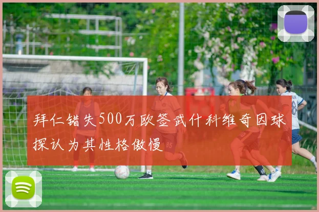 拜仁错失500万欧签武什科维奇因球探认为其性格傲慢